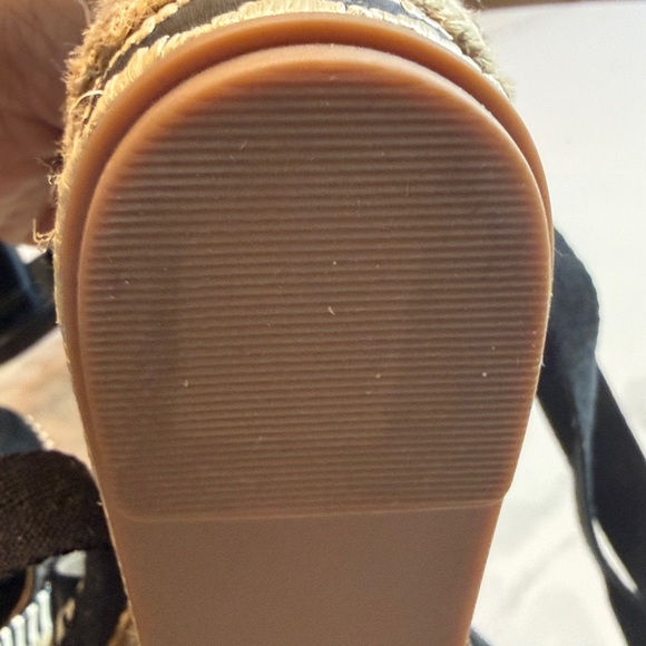 Tory Burch Black and Tan Espadrille Wedges - Picture 12 of 14